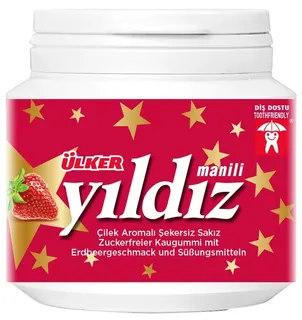 Yıldız zuckerfreies Kaugummi Erdbeere, Dose