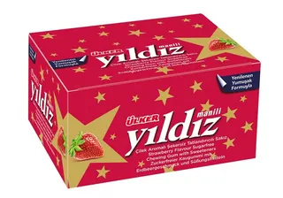 Yıldız zuckerfreies Kaugummi Erdbeere