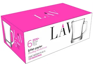 Lav Teegläser „Zen“ mit Henkel, 6er-Set